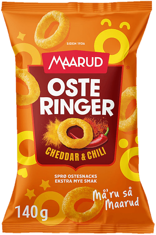 Osteringer Cheddar&Chili 140g Maarud