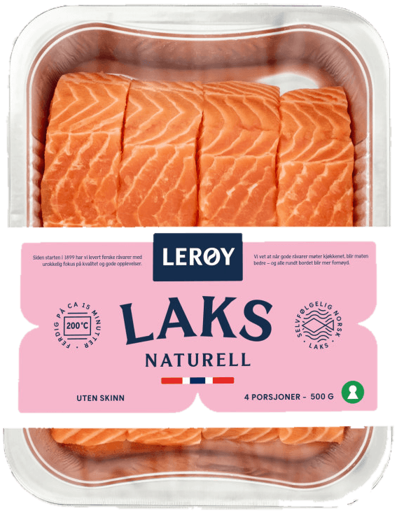 Laks Porsjoner u/Skinn 4x125g Lerøy