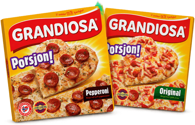 Pizza grandiosa pepperoni og original porsjon