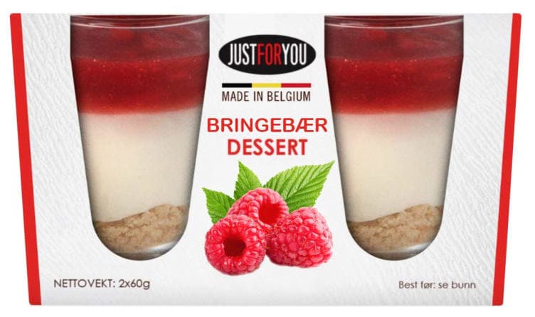 Bringebær Mousse 2x60g Just for You