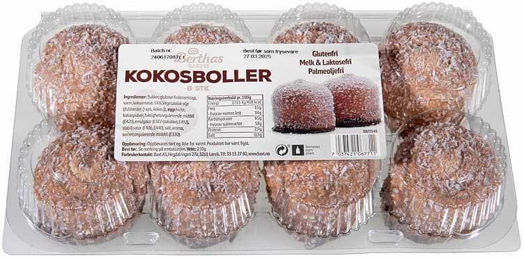 KOKOSBOLLER 8stk 210g berthas