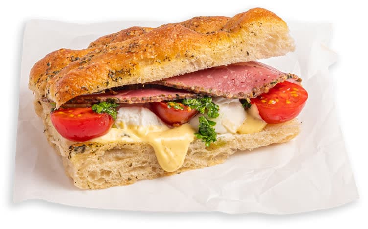 Focaccia m/pastrami av norsk Angus 1 g