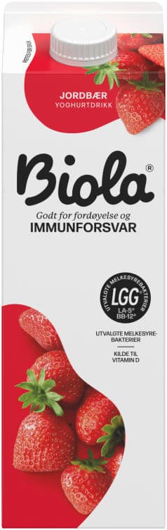 Biola Syrnet Melk Jordbær 1000g Tine