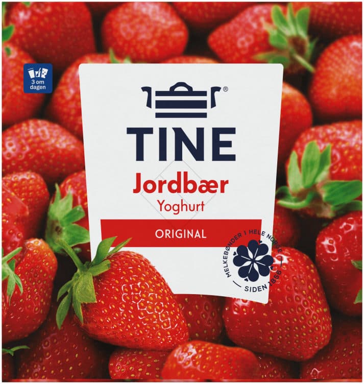 Yoghurt Jordbær 4x150g Tine 600 g