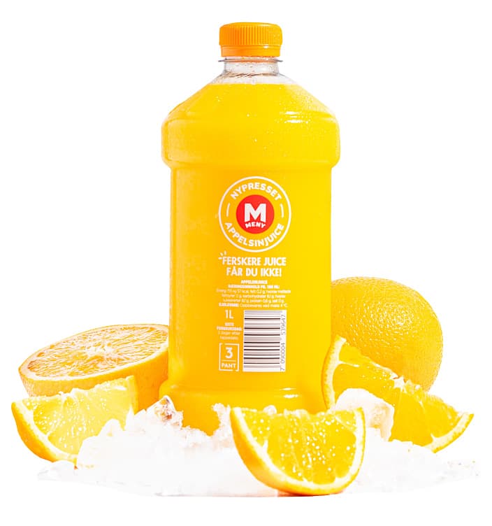 Appelsinjuice Nypresset i Butikk 1,0l flaske