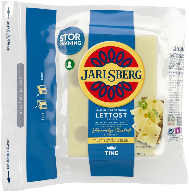 Jarlsberg Lett 16% 700g Tine