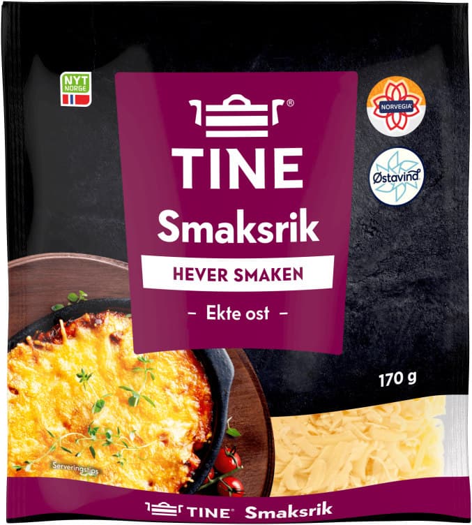 Ekte Revet Ost Smaksrik 170g Tine
