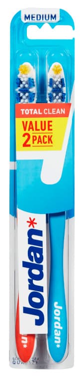 Jordan Tannbørste Total Clean Medium 2pk