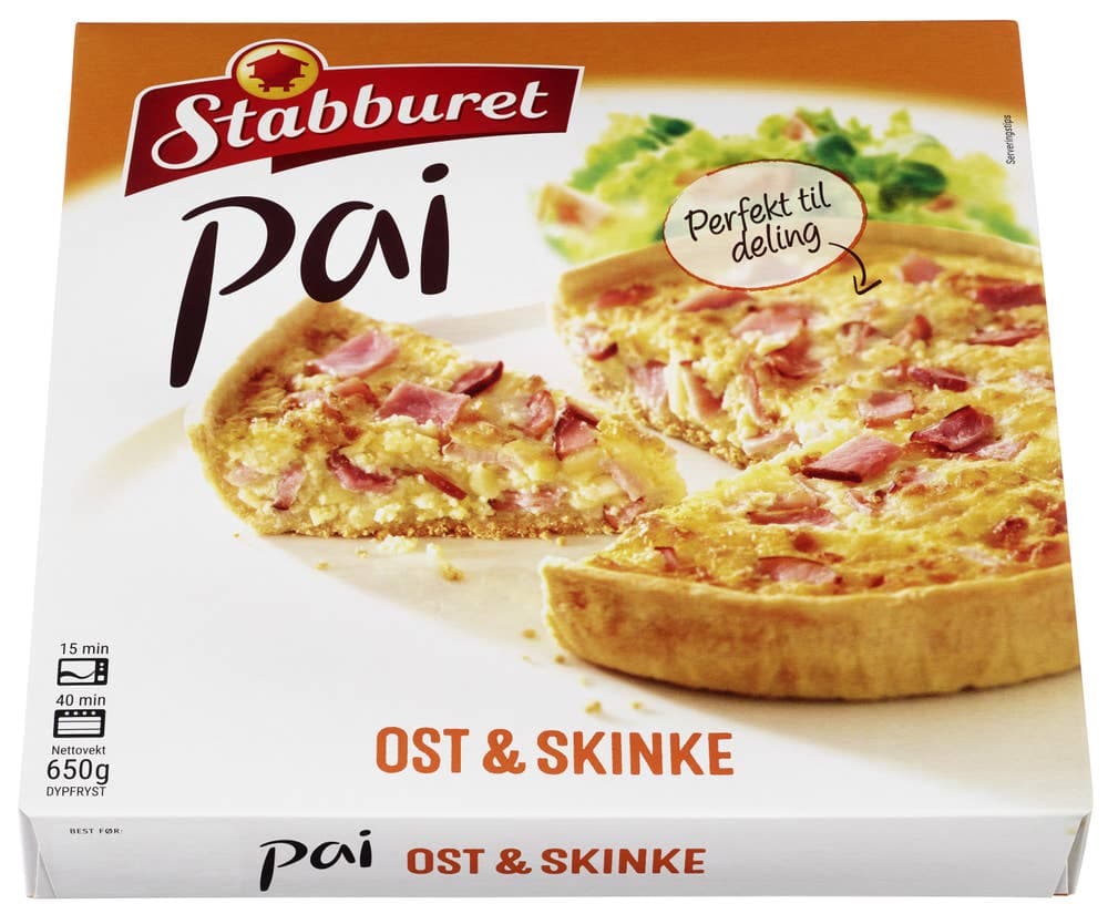 Ost og skinkepai Stor, 650 g