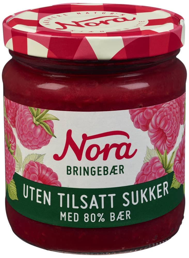 Nora Bringebær Uten tilsatt sukker, 275 g