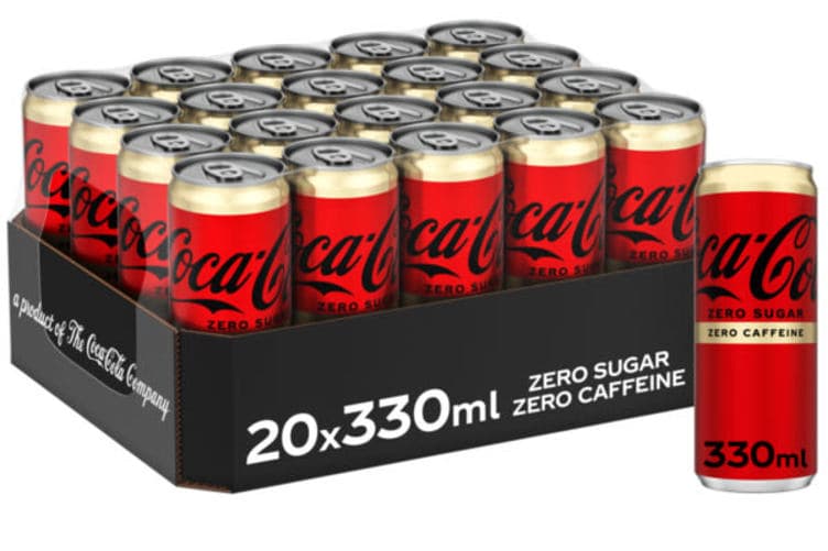 Coca-Cola Zero Koffeinfri 20x0,33l boks 6600 ml