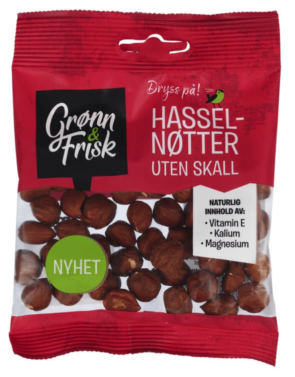 Hasselnøttkjerner uten skall 60g Grønn&Frisk