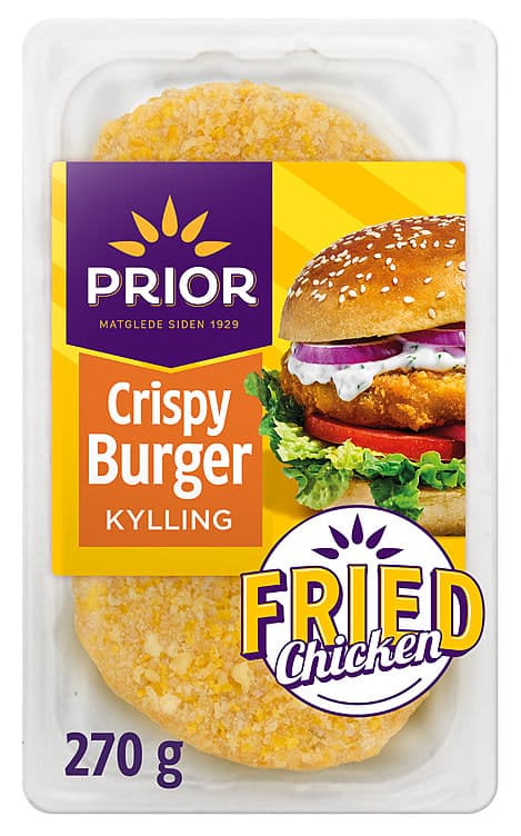 Crispy Burger Av Kylling 270g Prior
