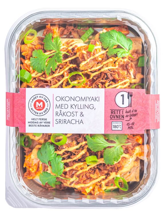 Okonomiyaki Varm m/Kylling og Sriracha pr stykk