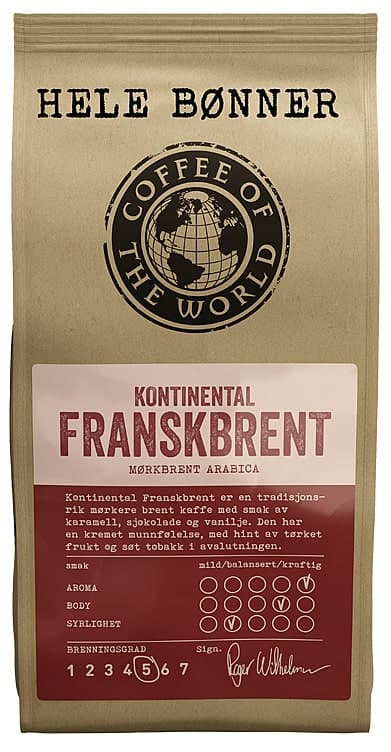 Franskbrent Hele Bønner 340g Cotw