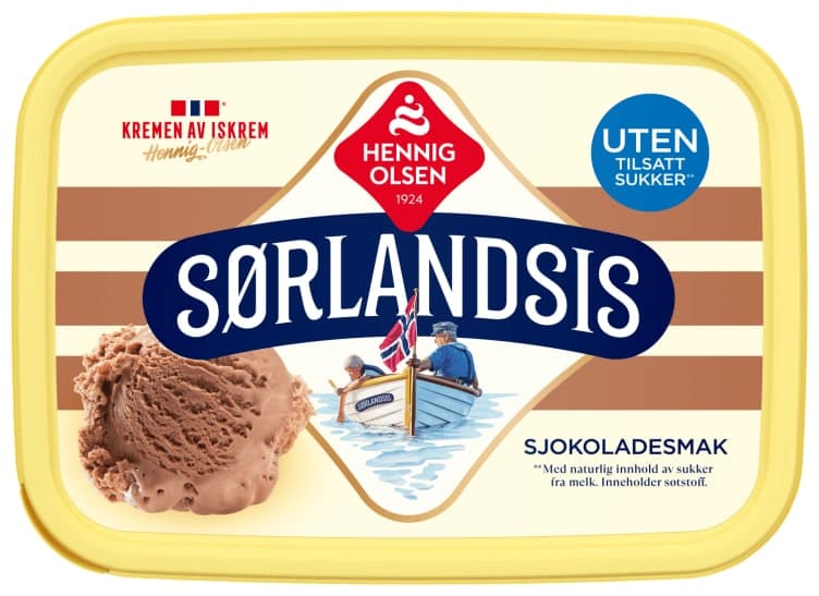 Sjokolade uten Tilsatt Sukker 1,2l Sørlands-Is