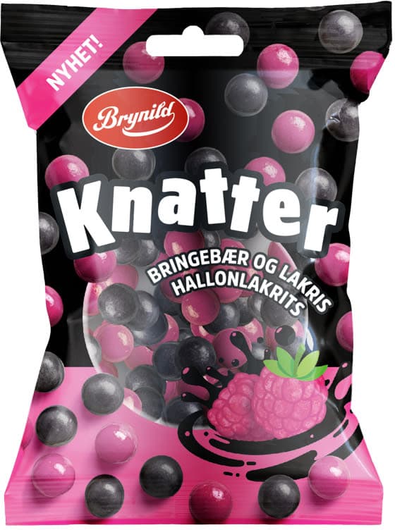 Knatter Bringebær&Lakris 80g Brynild