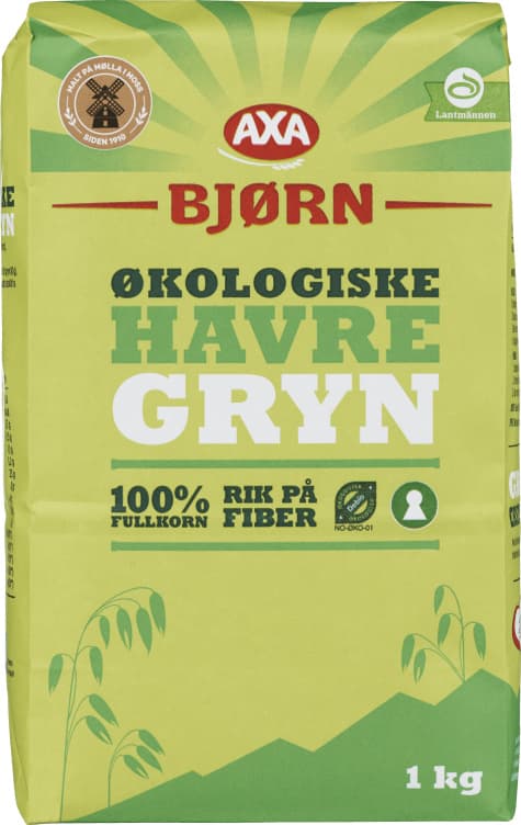 Havregryn Lettkokte Økologisk 1kg Axa