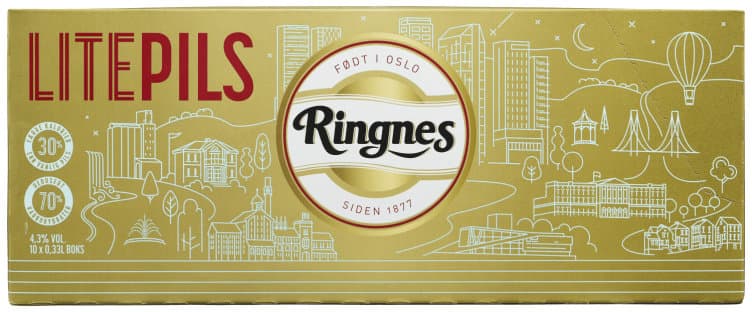 Ringnes Lite 0,33lx10 boks 3300 ml