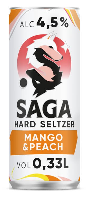 Saga Hard Seltzer Mango&Peach 0,33l boks