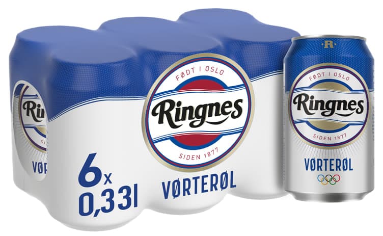 Ringnes Vørterøl 0,33lx6 boks 1980 ml