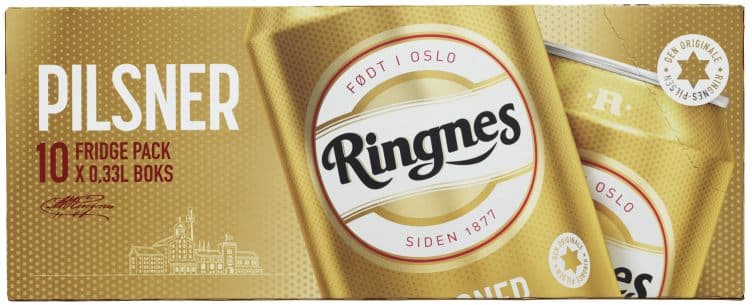 Ringnes Pilsner 0,33lx10 boks 3300 ml