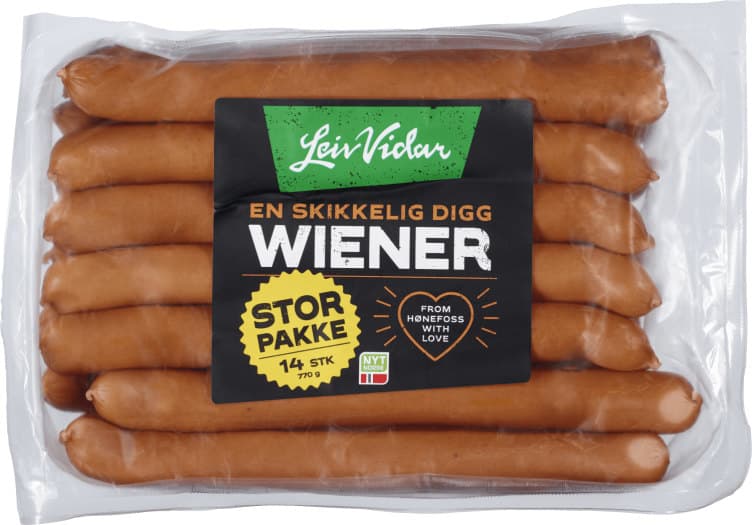Wienerpølser 14stk 770g Leiv Vidar