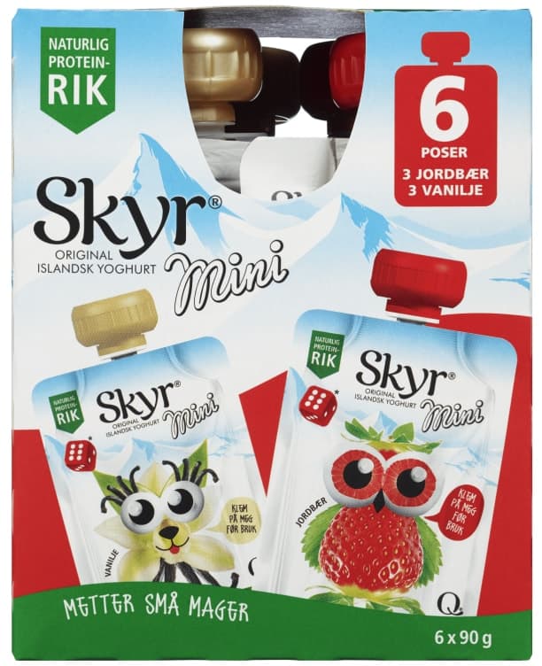 Skyr Mini Jordbær&Vanilje 6x90g Q 540 g