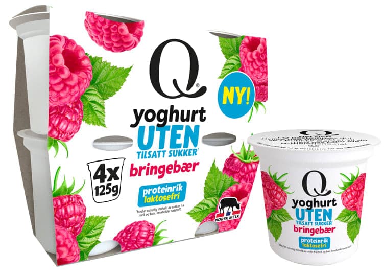 Yoghurt Bringebær uten 4x125g Q 500 g