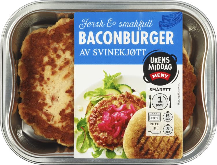 Baconburger 2x140g Meny