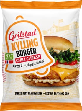Kyllingburger Chili Cheese 4 stk, 480 g