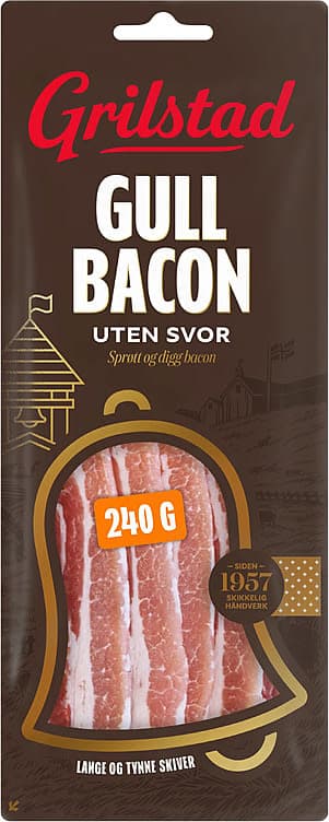 Gullbacon u/Svor skivet 240g Grilstad