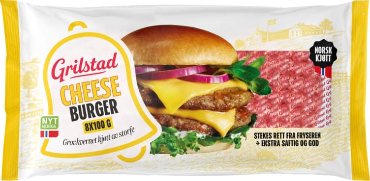 Cheeseburger 8x100g Grilstad 800 g