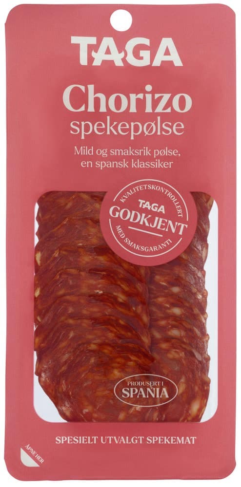 Chorizo spekepølse Skivet, 100 g