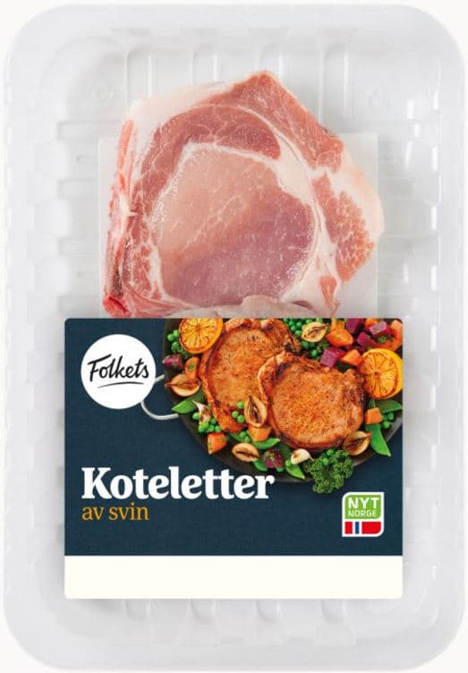 Svinekotelett 2pk Folkets 1,17 kg