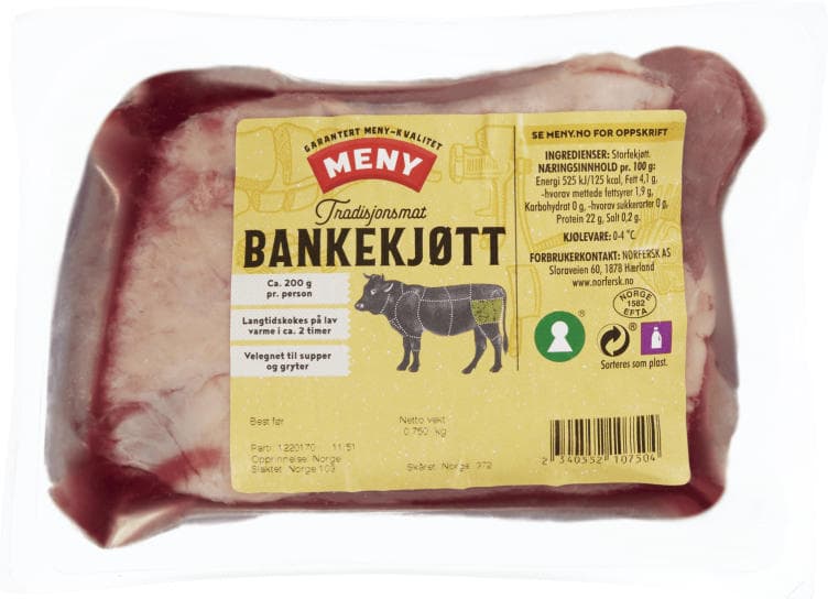 Storfe Bankekjøtt i Bit Ca700g Meny 660 g