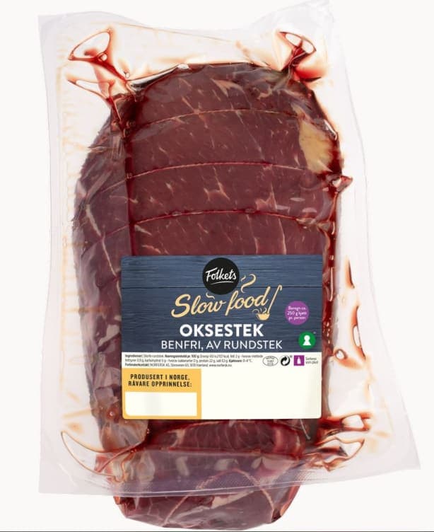 Oksestek Surret Benfri Ca1,4kg Folkets 1,36 kg