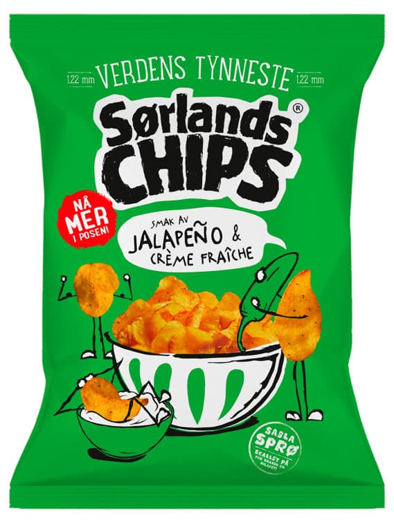 Sørlandschips Jalapeno&Creme Fraiche 275g