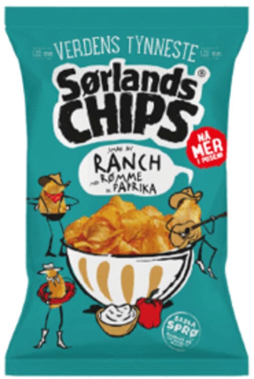 Sørlandschips Ranch m/Rømme&Paprika 275g