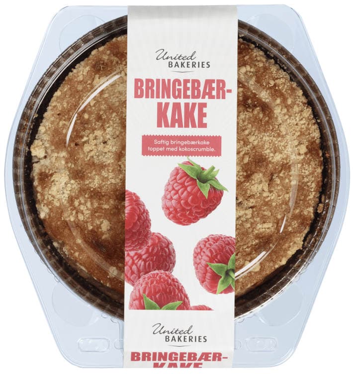 Bringebærkake 280g United Bakeries