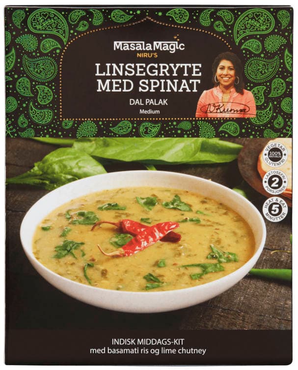 Linsegryte med Spinat 685g Masalamagic