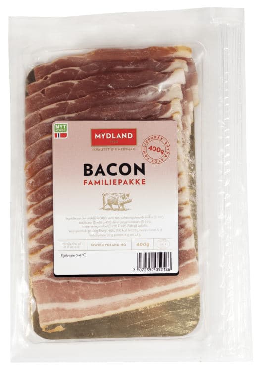 Bacon skivet 400g Mydland