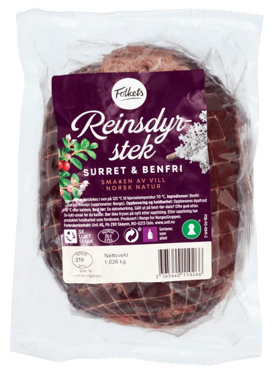 Reinsdyrstek Benfri Ca1kg Folkets