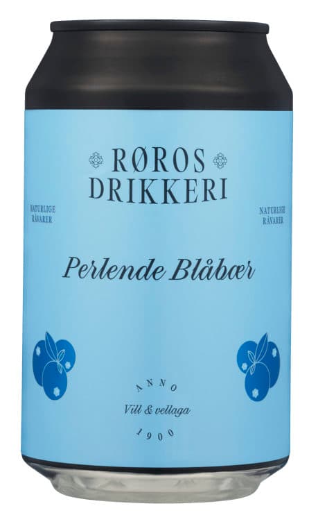 Perlende Blåbær 0,33l boks Røros Mineralvann