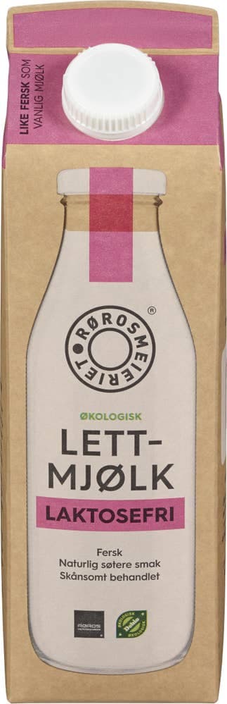 Økologisk Rørosmjølk Laktosefri Lett 1,2% fett, 1 l