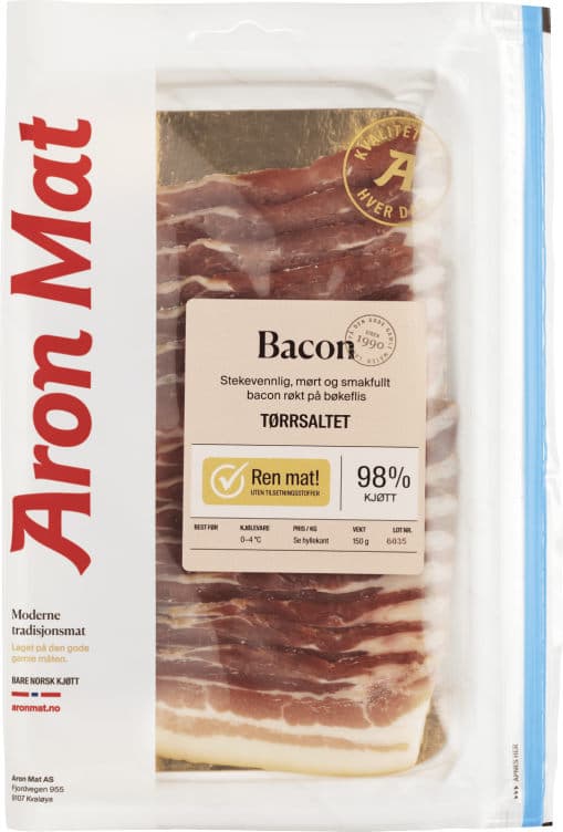 Bacon Tørrsaltet skivet 150g Aron Mat