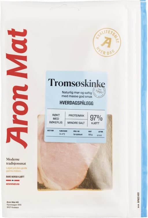 Tromsøskinke skivet 100g M Ziplås Aronmat