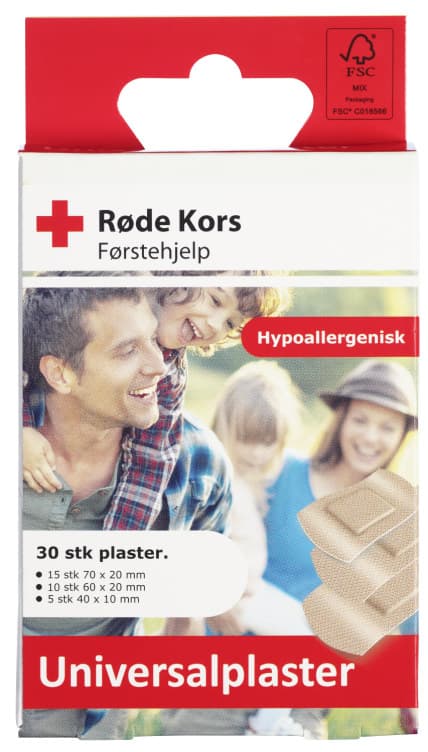 Universalplaster 30stk Røde Kors Førstehjelp
