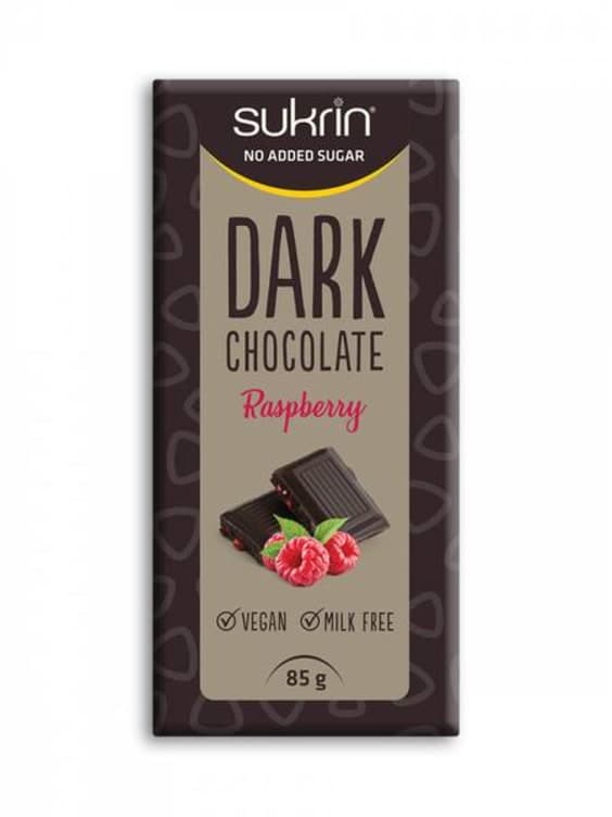 Dark Chocolate Raspberry u/Sukker 85g Sukrin