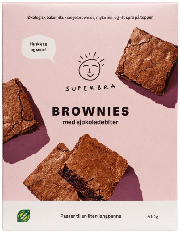 Brownies m/Sjokolad Økol 510g Superbra